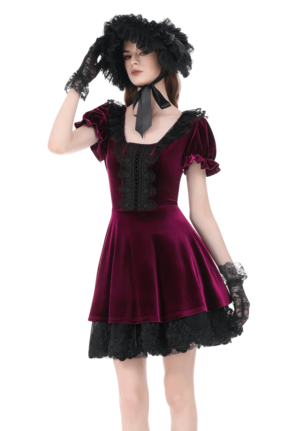 gothic mini dress Black Gothic Punk Mini Dress