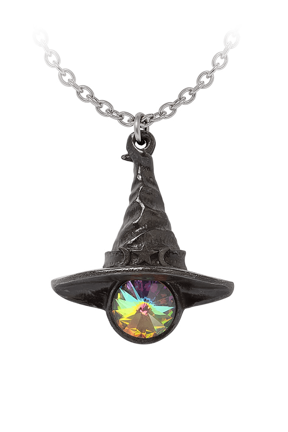 Hell-Broth Crystal Witch Hat Occult Pendant Necklace