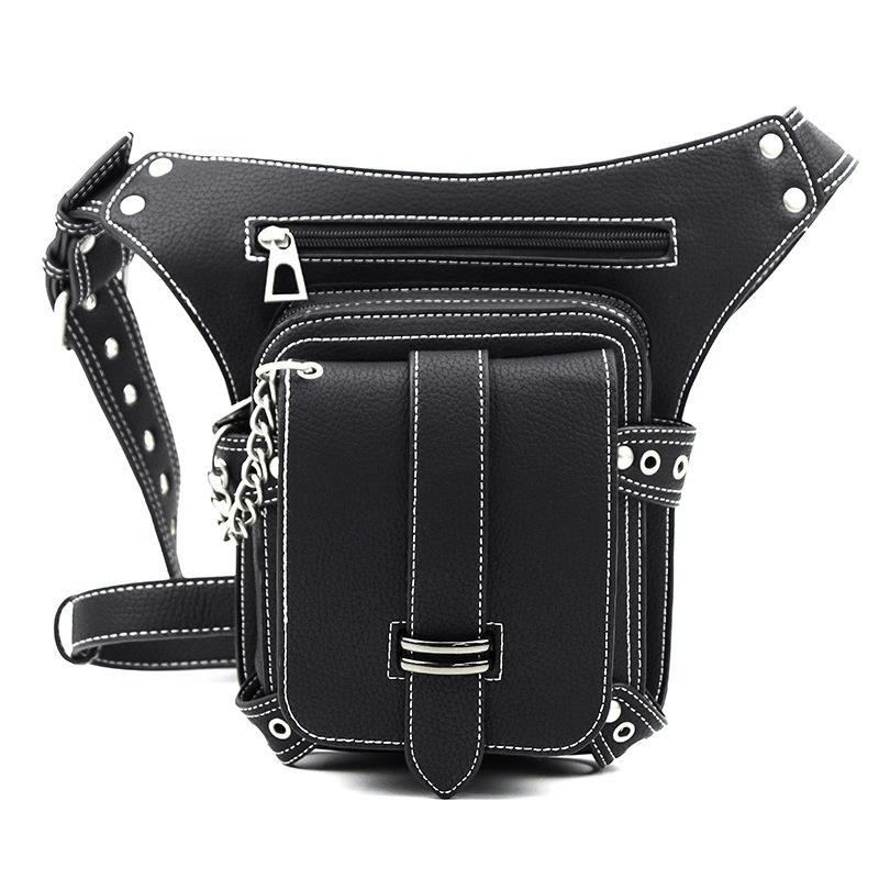 Rock Chain Waist Bag With Leg Strap Motorcycle Shoulder Bag