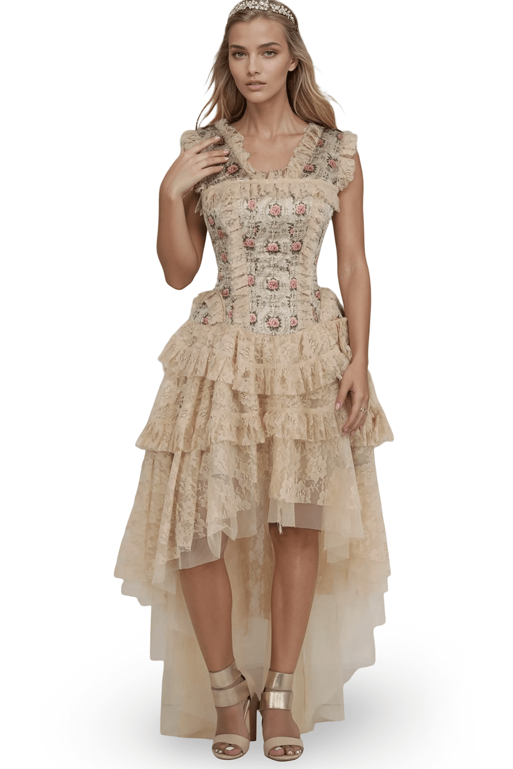 Romantic Rococo Overbust Corset Dress with Lace Skirt Romantic Rococo Overbust Corset Dress with Lace Skirt