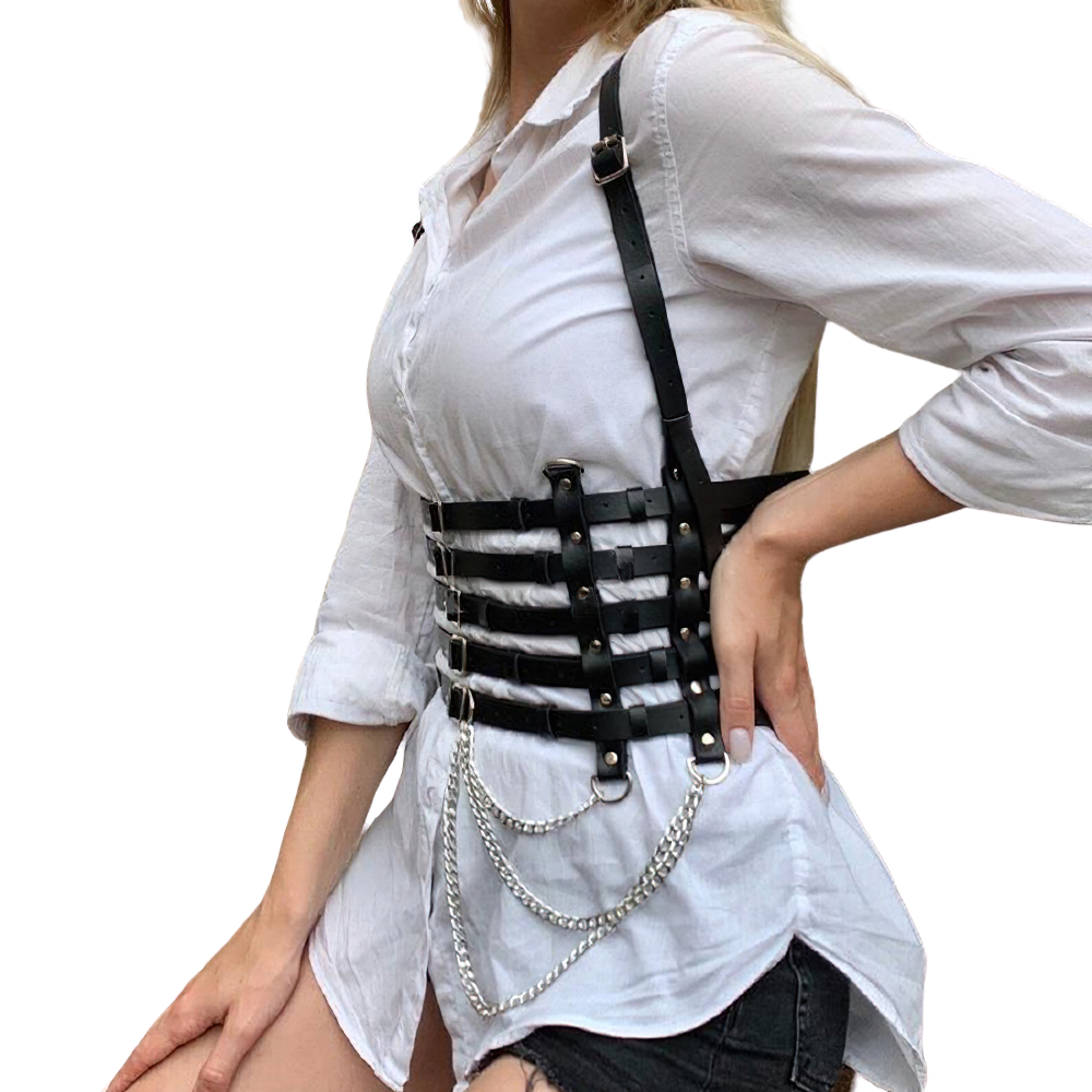 PU Leather Chest Harness for Women