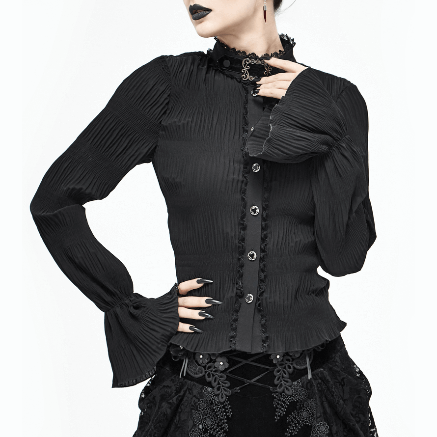 Elevate your gothic style with Women's Gothic Fashion: Button-Up Shirts & Blouses Collection!