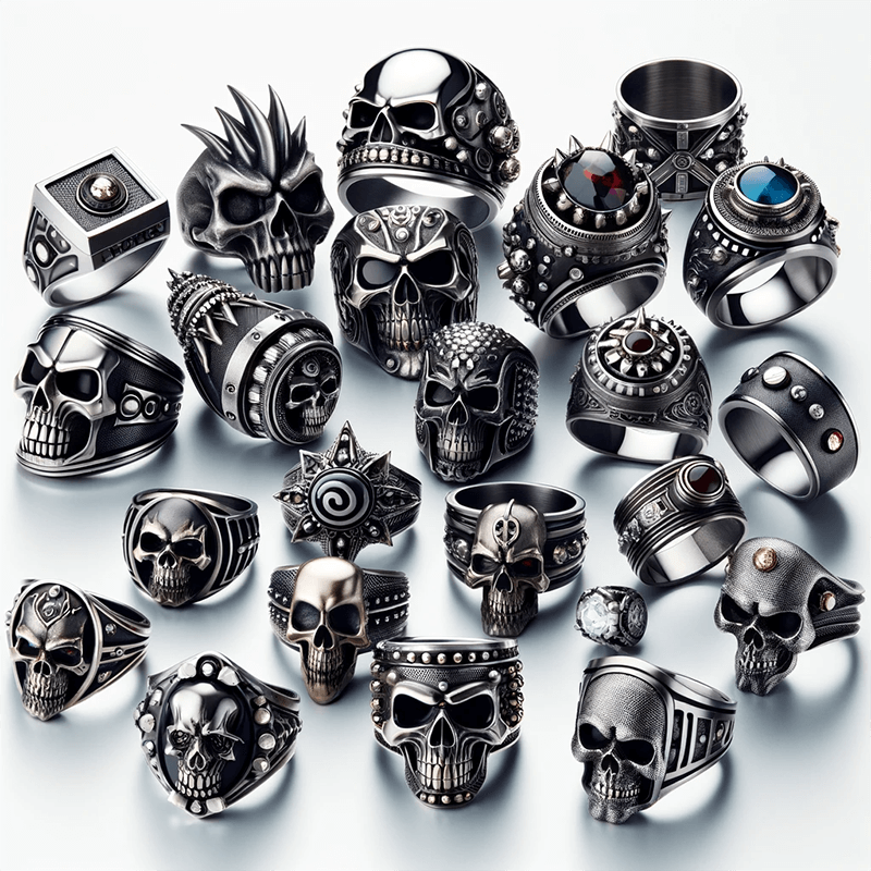 Men's and Women's Goth Skull Rings - Unique Edgy, Stylish Jewelry