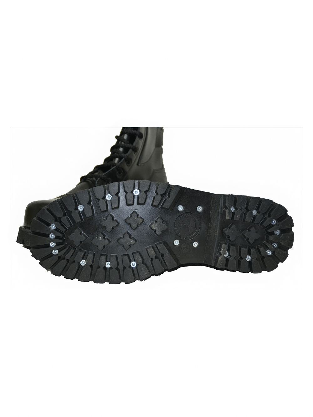 20-Eyelet Black Rangers Boots with Steel Toe Cap