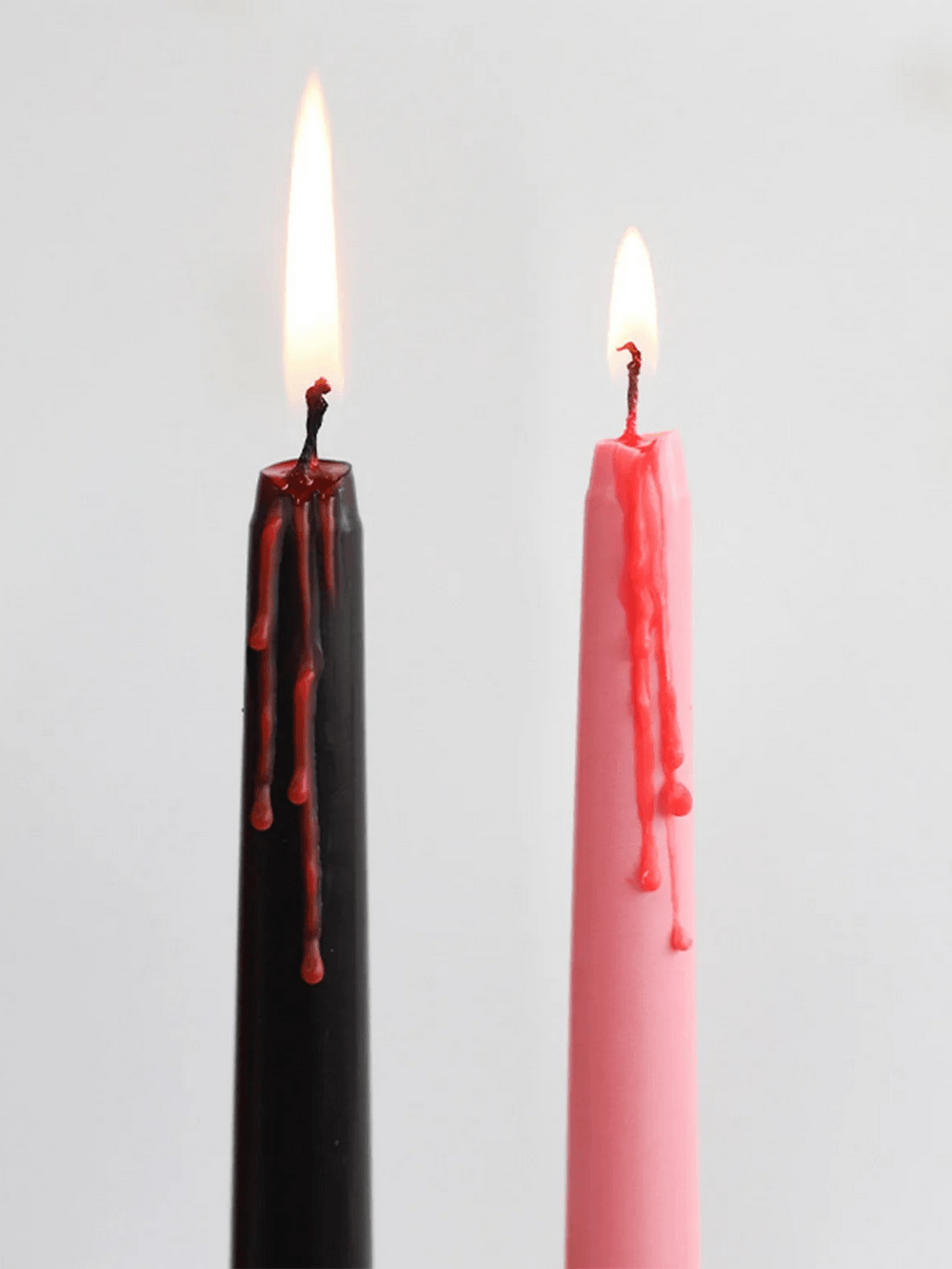 4-Pack Blood Drip Taper Candles for Gothic Decor
