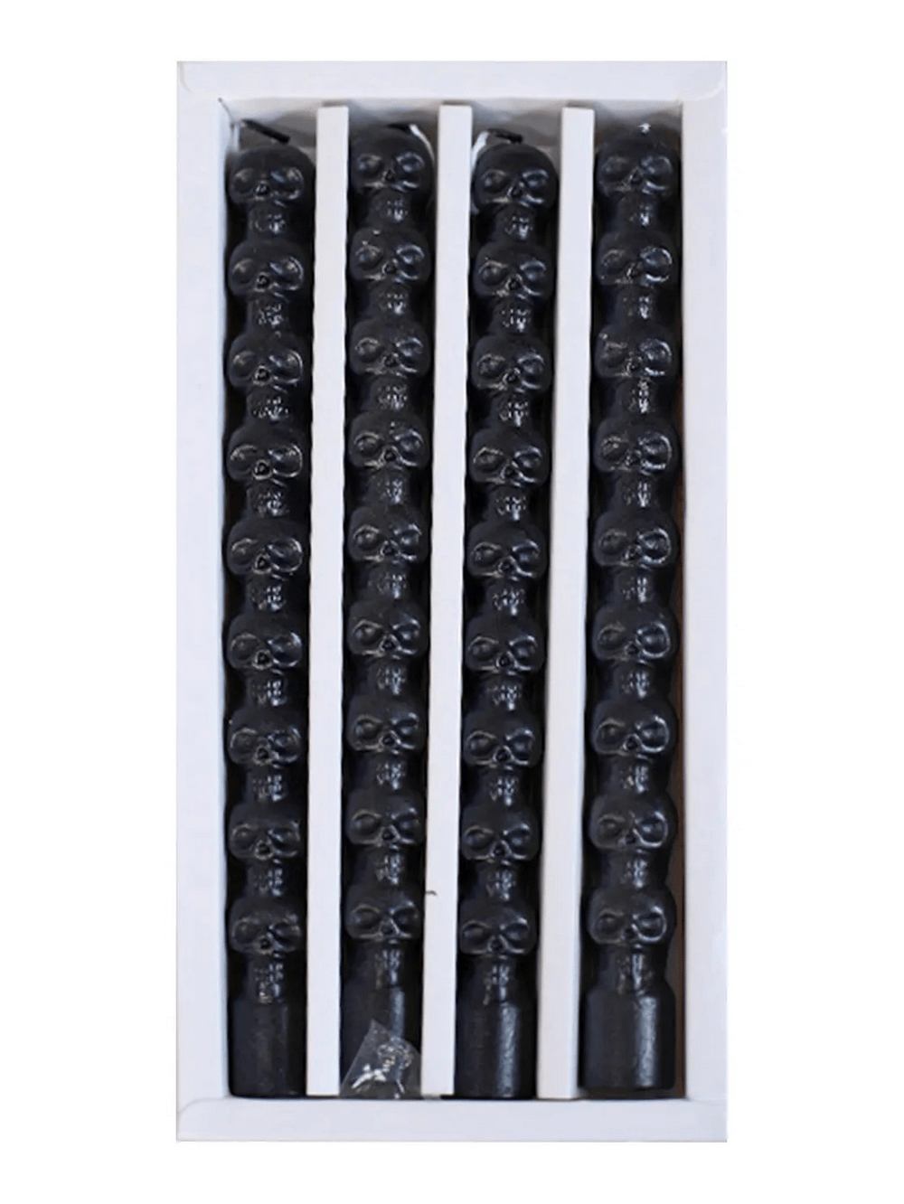 4-Pack Skull Taper Candles for Gothic Home Decor