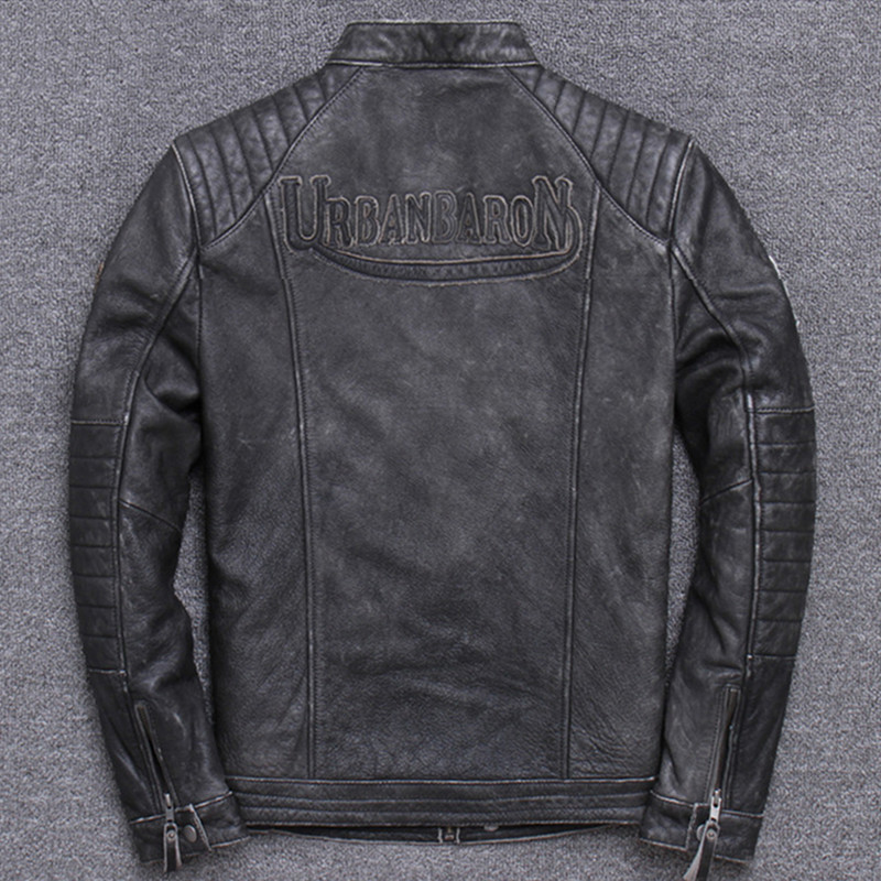 Vintage Genuine Leather Black Jacket / Men's Biker Jacket In Rock Style - HARD'N'HEAVY