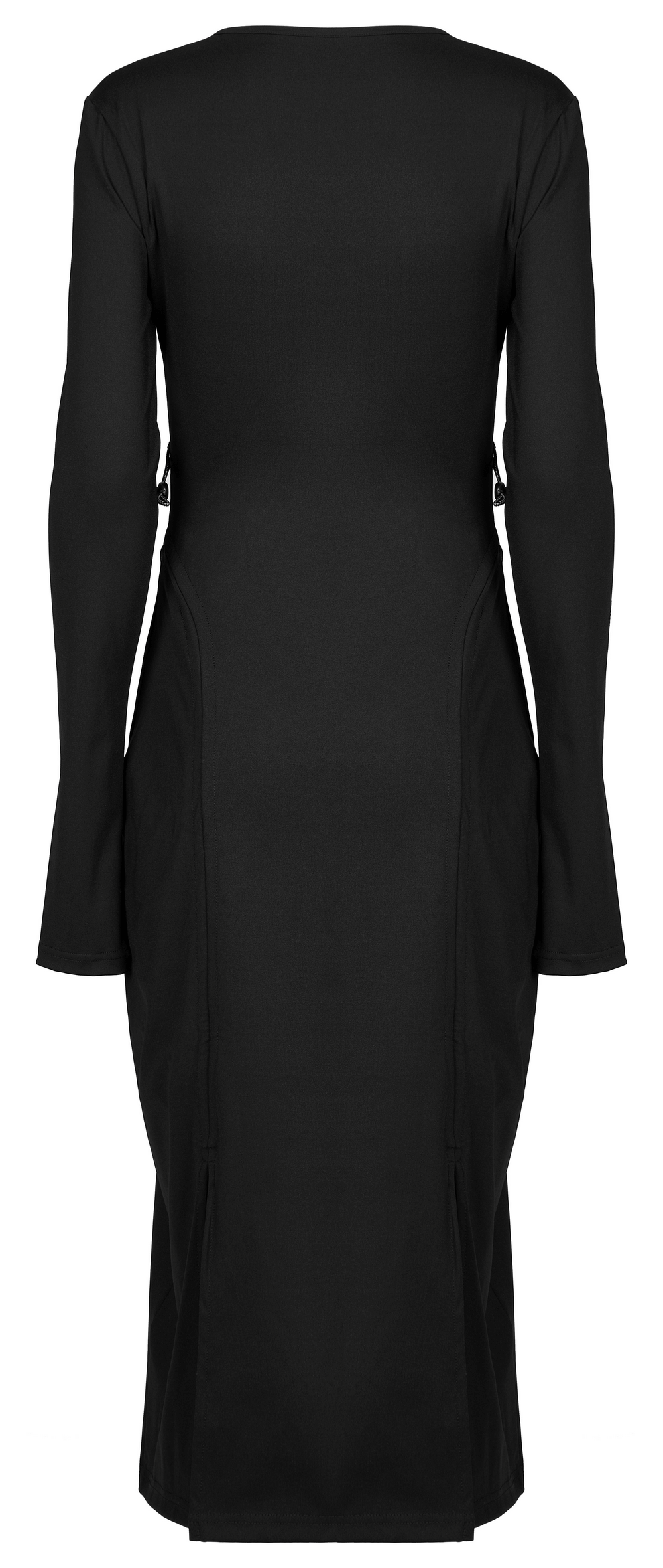 Adjustable Black Midi Dress with Reflective Detail - HARD'N'HEAVY