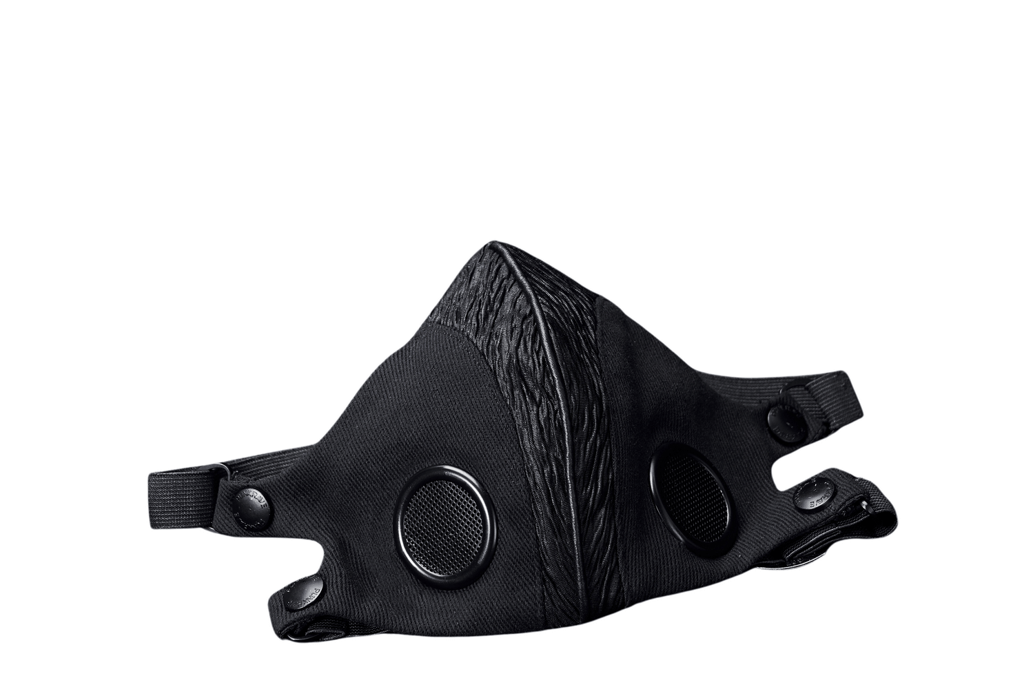 Adjustable Punk Style Woven Fabric Face Mask with Buckle