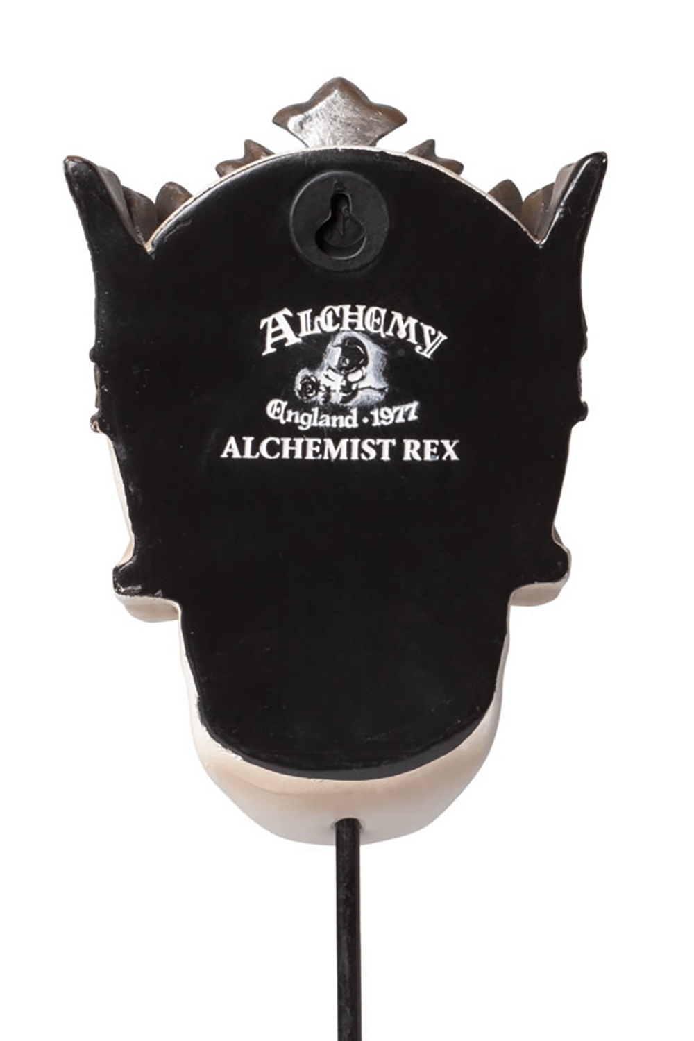 Alchemy Alchemist Rex Skull Masque back view showcasing detailed craftsmanship and regal design.