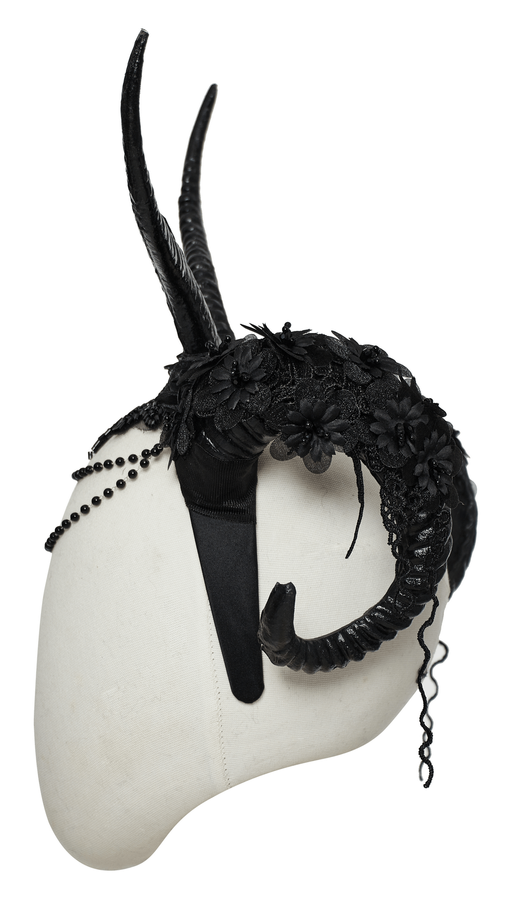 Allure Gothic Horned Headpiece with Lace Detail