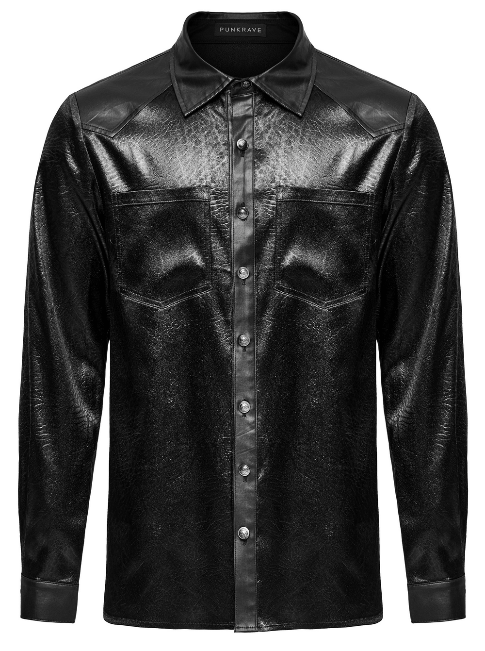 Alternative Black Shirt with Splicing Design for Men