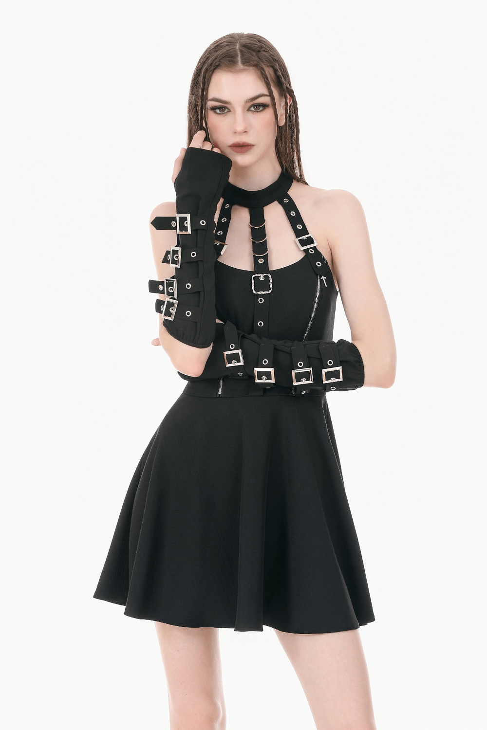 Alternative Buckle Arm Warmers with Silver Hardware