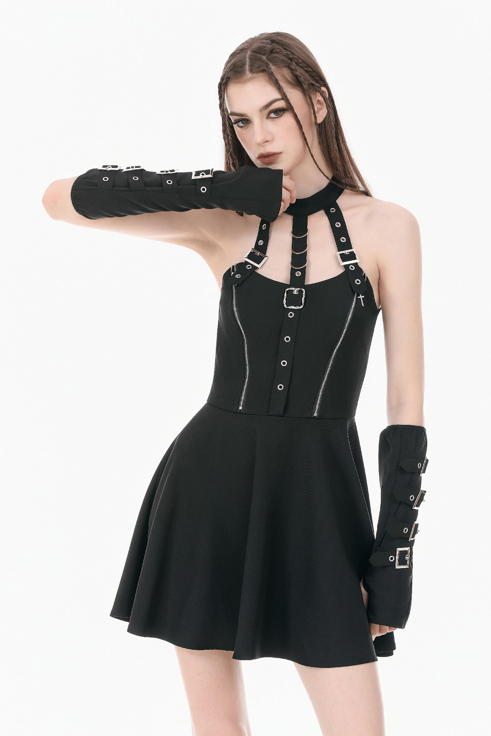 Alternative Buckle Arm Warmers with Silver Hardware