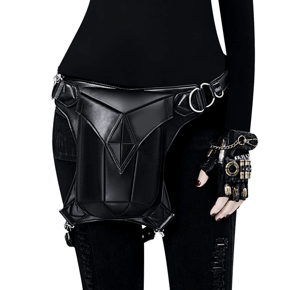 Alternative Fashion Gothic Steampunk Shoulder Bag / Vintage Leather Retro Rock Bag - HARD'N'HEAVY