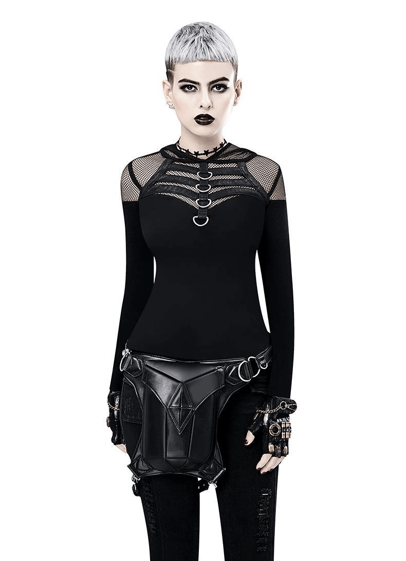 Alternative Fashion Gothic Steampunk Shoulder Bag / Vintage Leather Retro Rock Bag - HARD'N'HEAVY