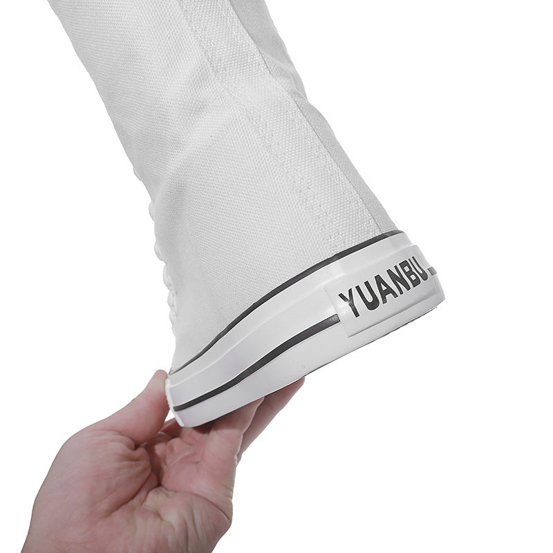 Alternative Fashion Women Canvas Shoes with High Top / Knee High Boots in Grunge Style - HARD'N'HEAVY