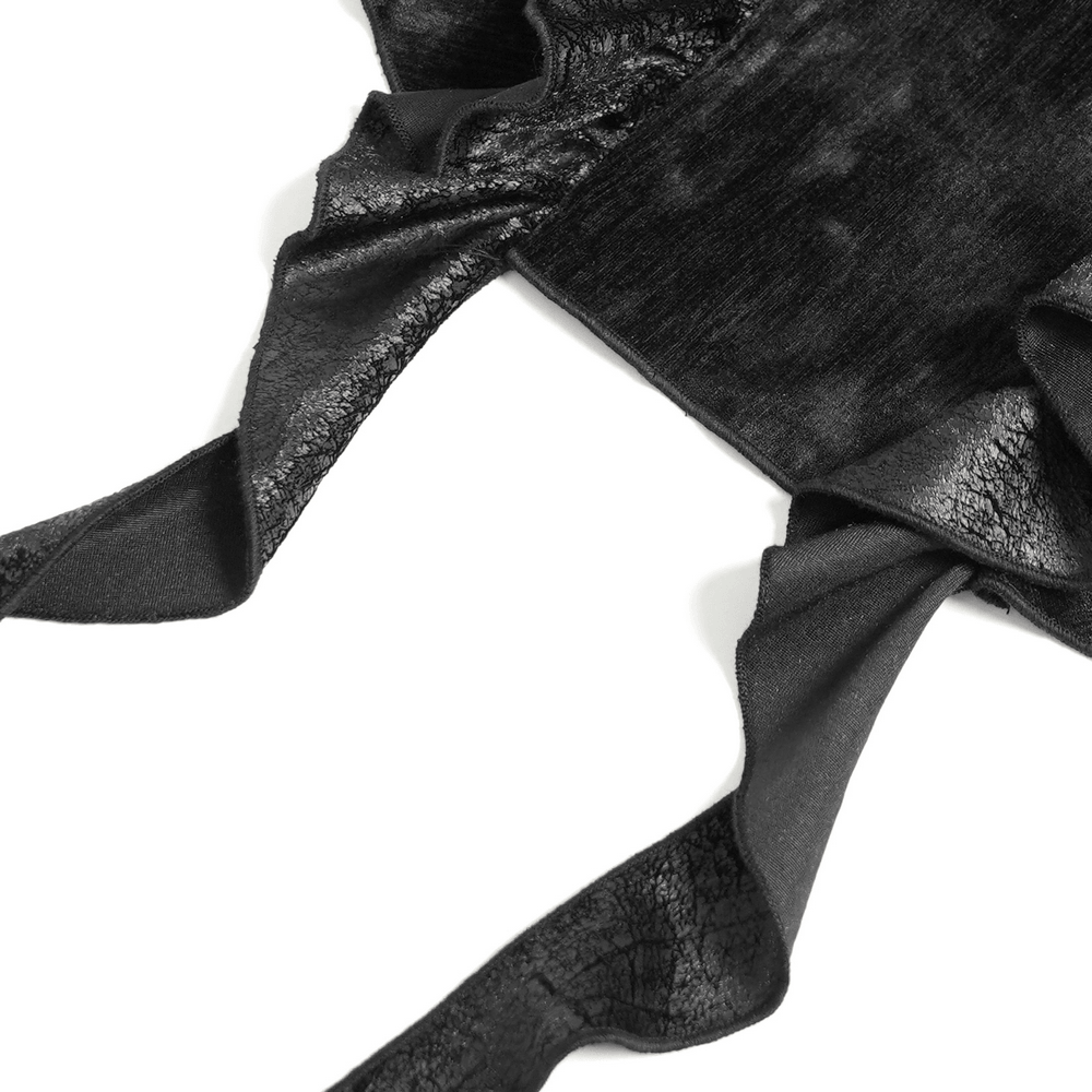 Alternative Halter Mini Dress with Cascading Ruffles black lace-up gothic dress with asymmetric draped hem