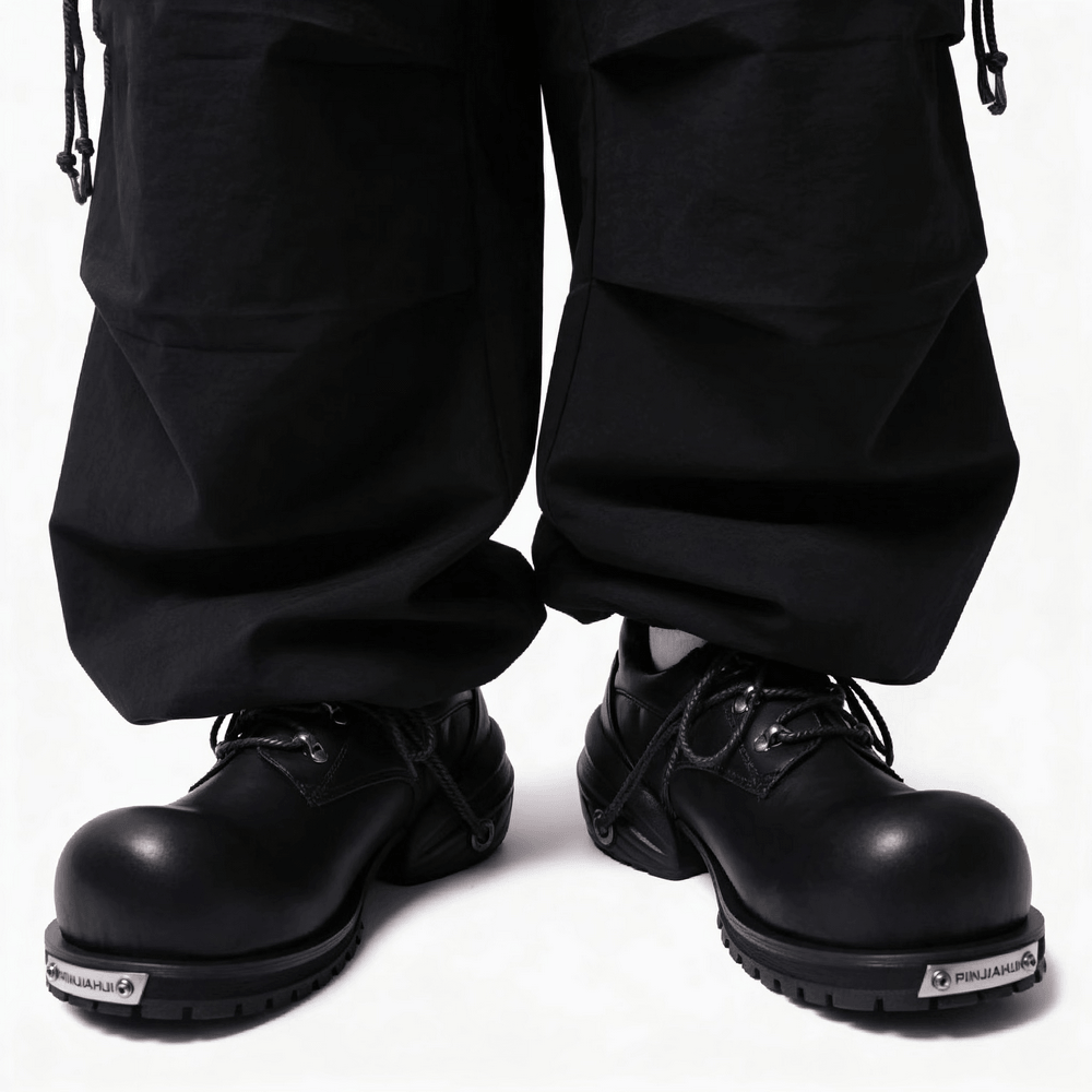 Alternative Schnürschuhe mit klobigen Plateausohlen