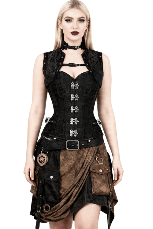 Corset Overbust Alternatif avec Détails de Harnais Dramatiques