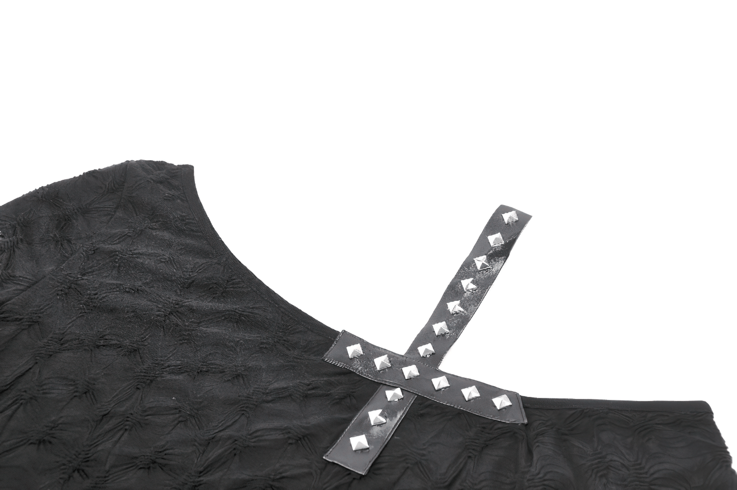 Alternative Spider Lace One Shoulder Studded Top