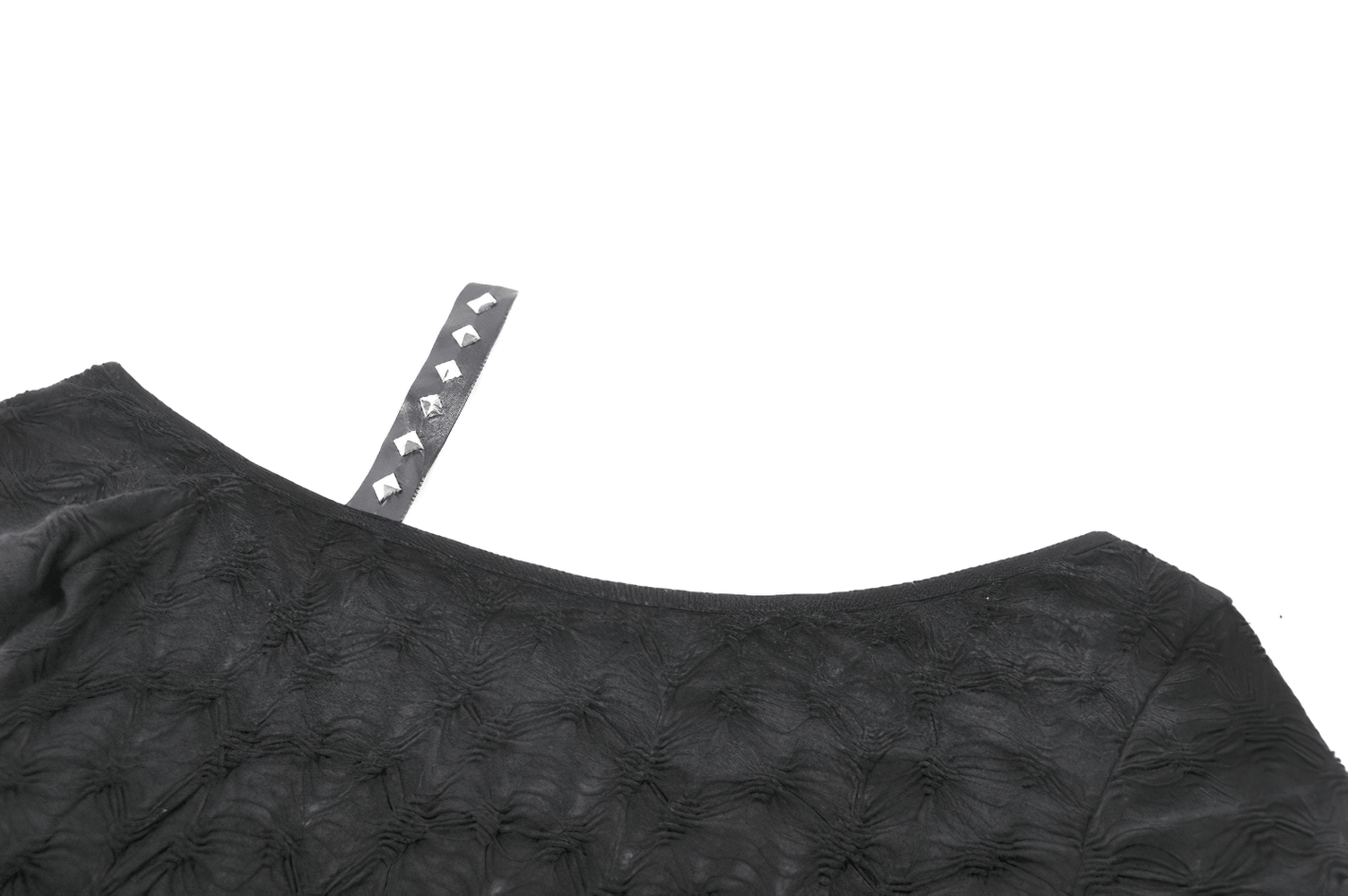 Alternative Spider Lace One Shoulder Studded Top