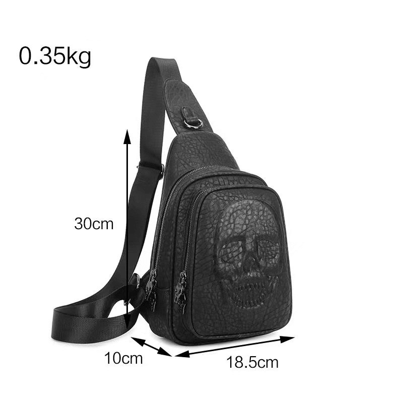 Trend Chest Bag with Pattern of Skull Head / Gothic One Shoulder Bag - HARD'N'HEAVY