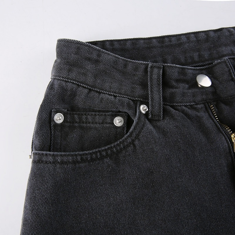 Alternative Women's Black Jeans / High Waist Lady Streetwear / Hole Loose Female Pants - HARD'N'HEAVY