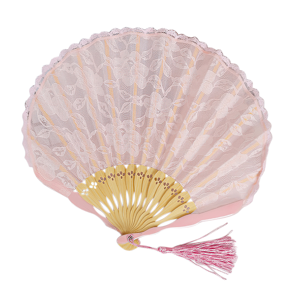 Ancient Lace Folding Hand Fan / Gothic Portable Small Round Fan - HARD'N'HEAVY