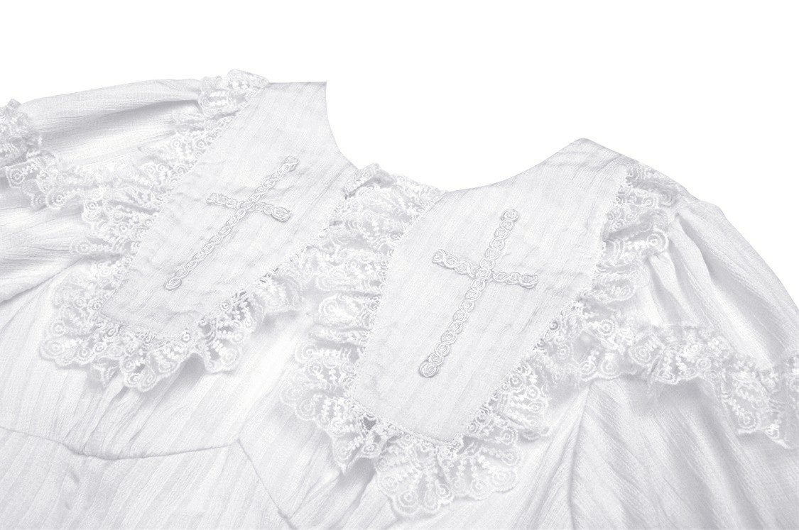 Angelic Layered Ruffle Gothic Dress with Web Bow