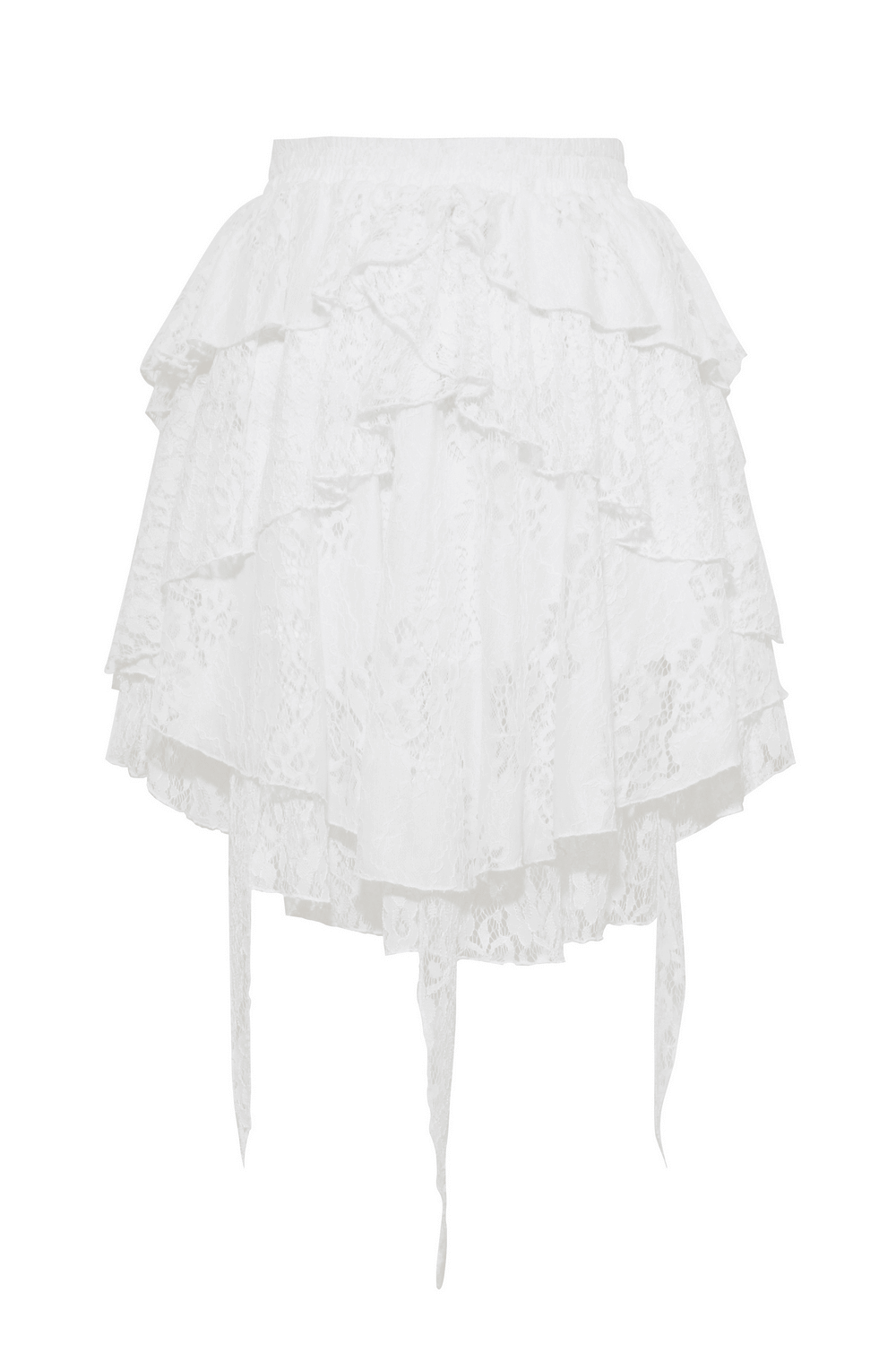 Angelic Women's Lace Mini Skirt with Layered Ruffles