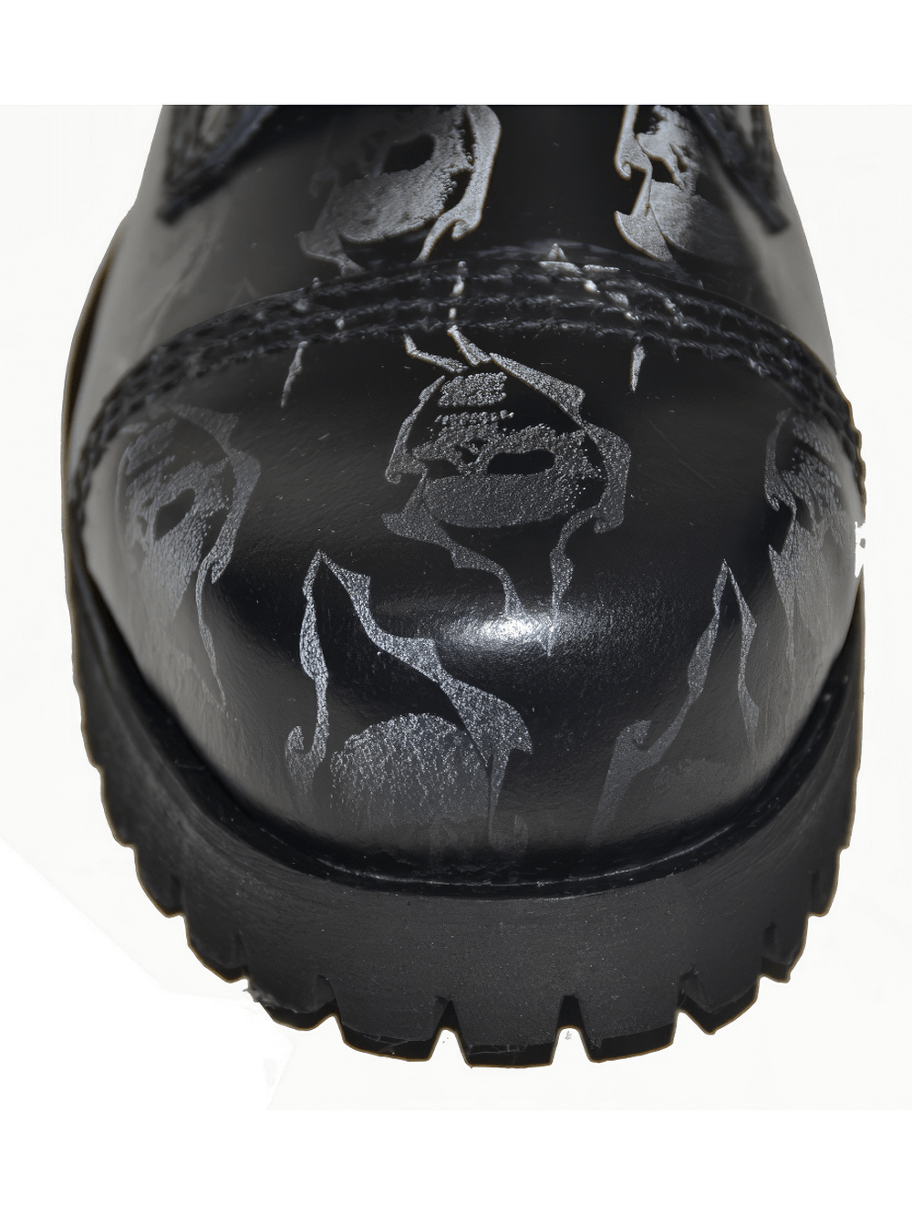 Angry Skull 10-Eyelet Unisex Leather Ranger Boots