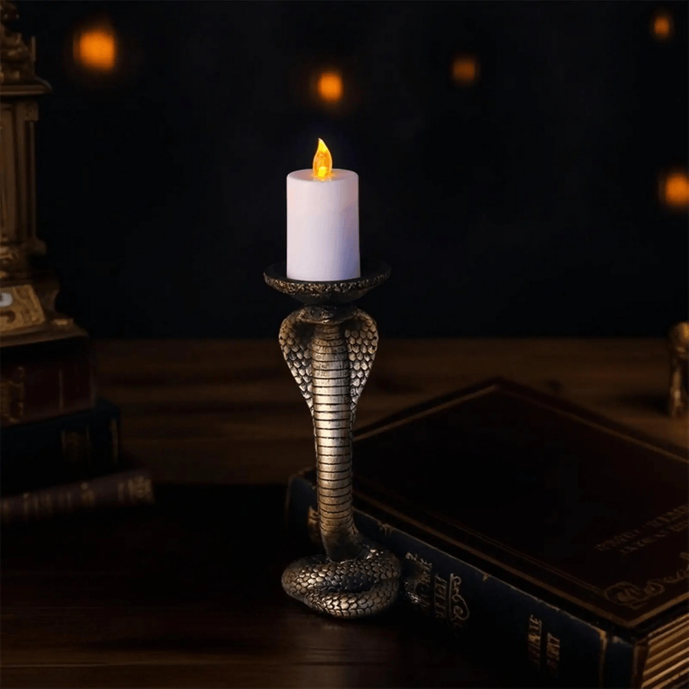 Antique Cobra Candle Holder for Gothic Home Decor