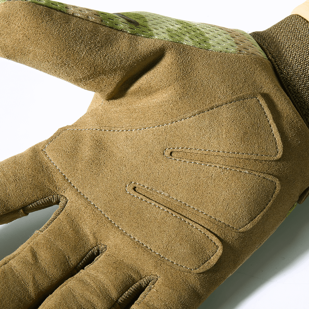 Close-up of anti-slip thermal tactical glove, showcasing durable fabric and ergonomic design for optimal grip.