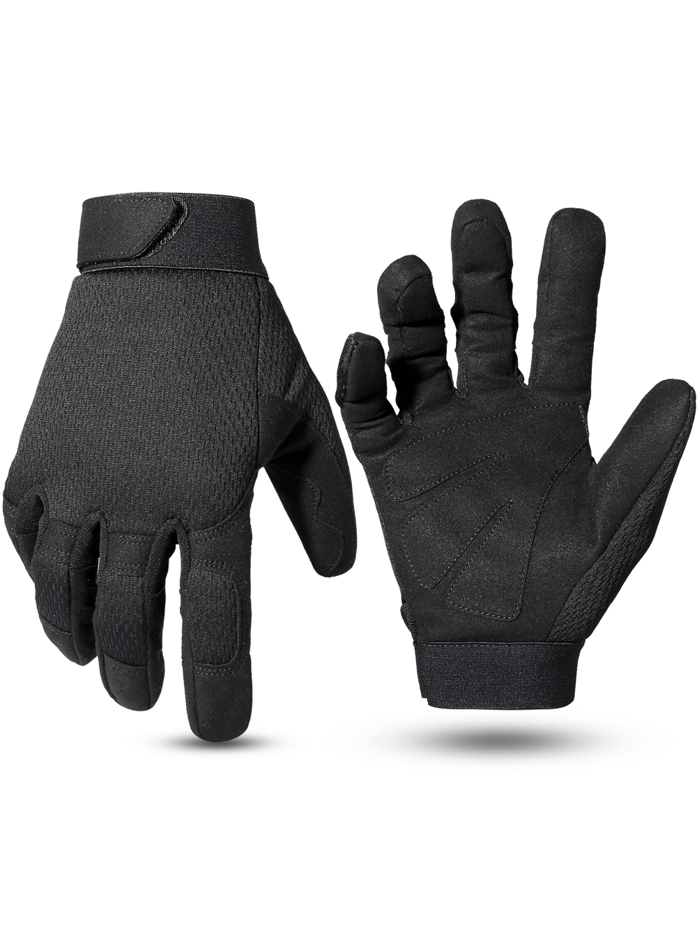 Black anti-slip thermal tactical gloves for outdoor activities like cycling and climbing, designed for extreme conditions.