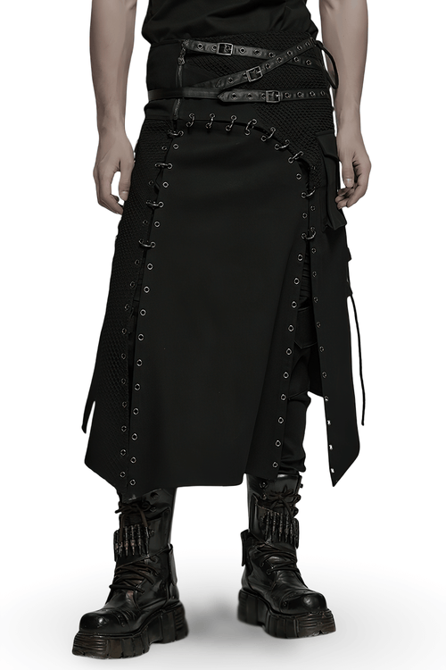 Asymmetrischer Herren-Gothic-Rock mit Metallschnappverschlüssen