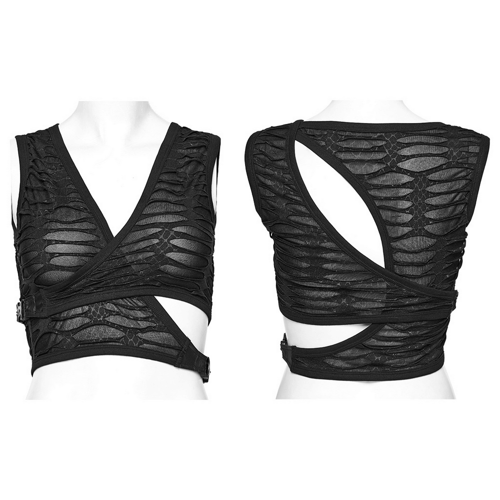 Asymmetrical Cutout Top with Cross-Structure Design