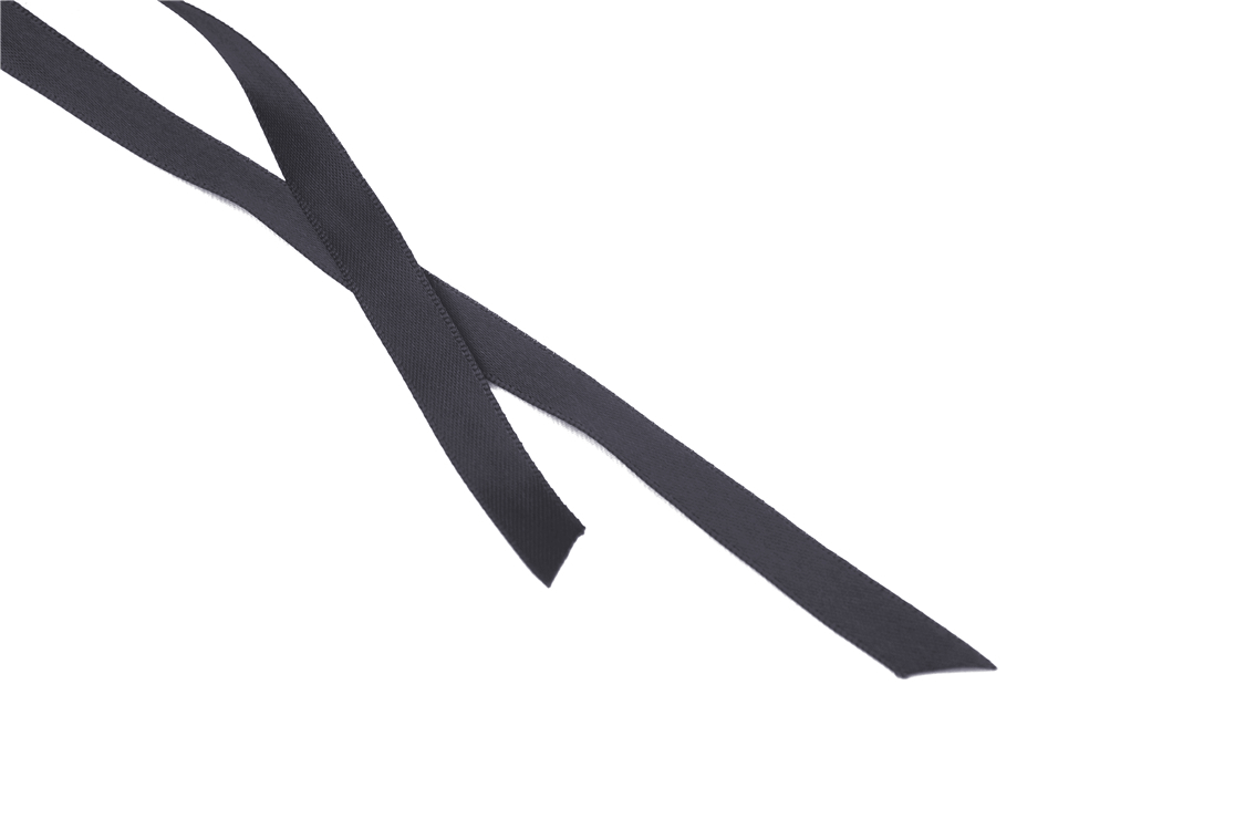 Black satin ribbon accents for dress detailing and styling, perfect for Gothic fashion.