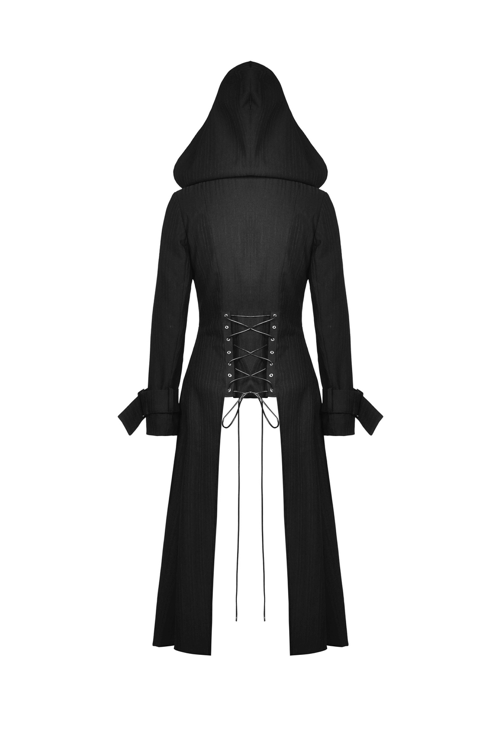 Asymmetrical Punk Hooded Long Coat Rivet Goth Cosplay