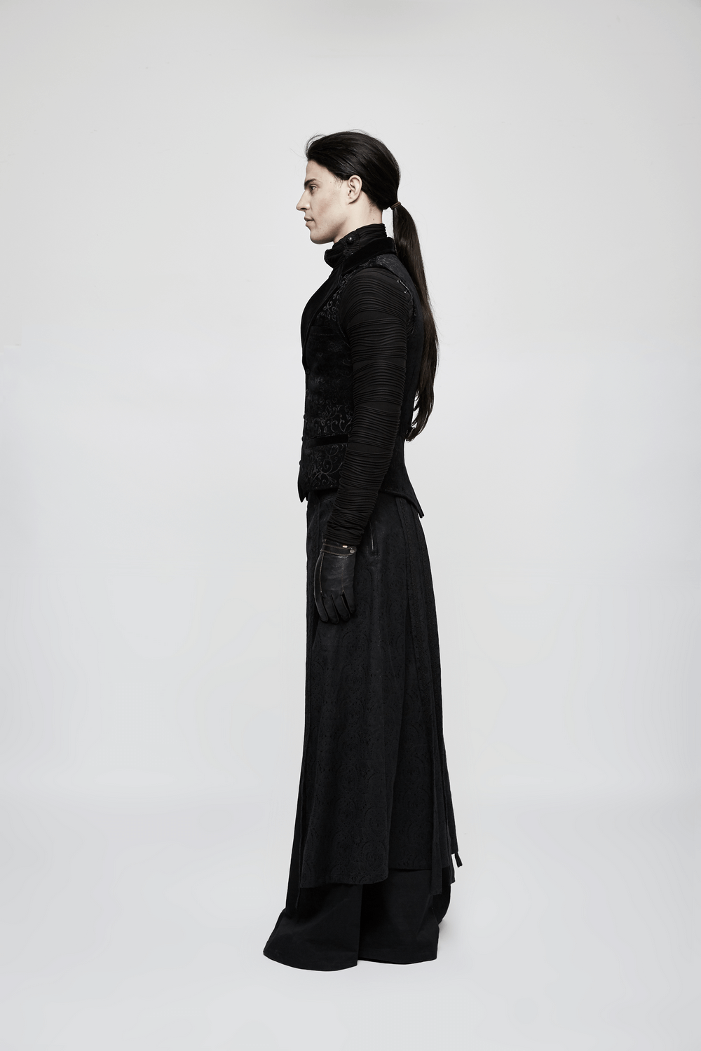 Baroque Black Jacquard Steampunk Tailored Waistcoat - HARD'N'HEAVY