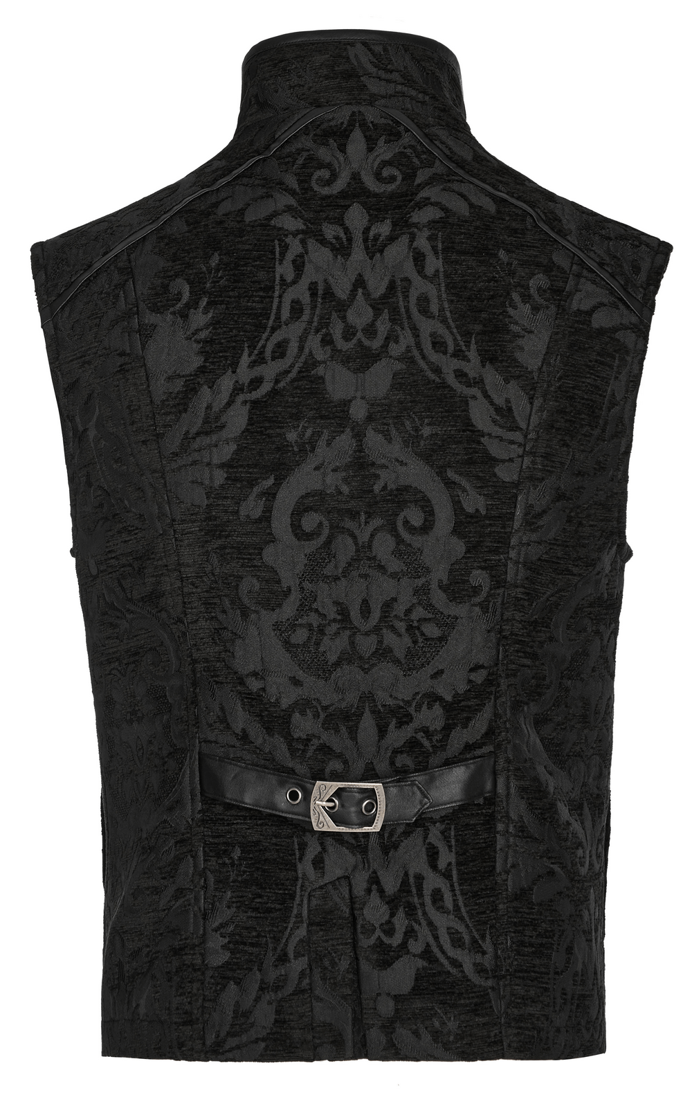 Baroque Gothic Waistcoat with Faux Leather Detailing - HARD'N'HEAVY