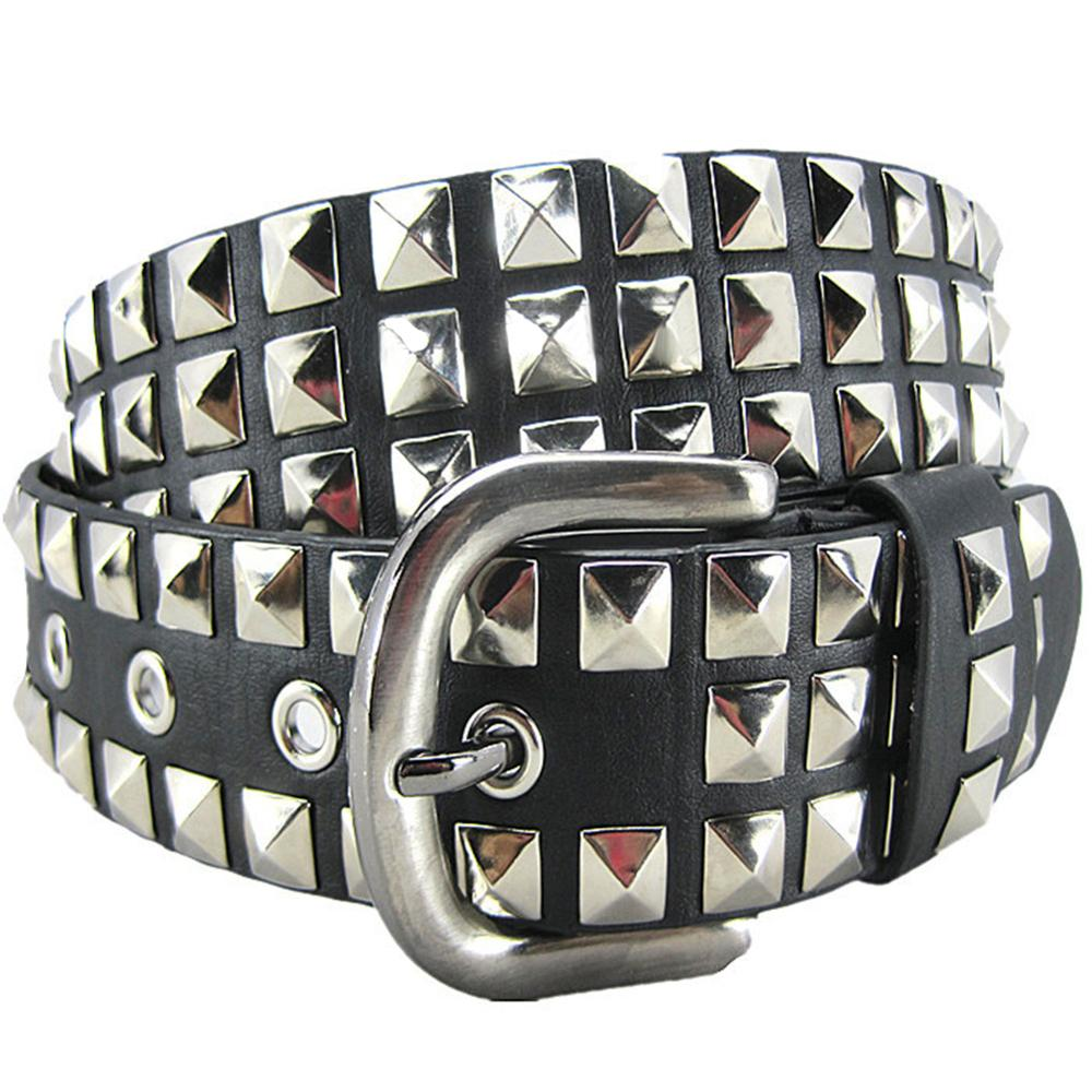 Big metal rivet belt for men and women, perfect for rock and punk styles with bold spikes and sturdy buckle.
