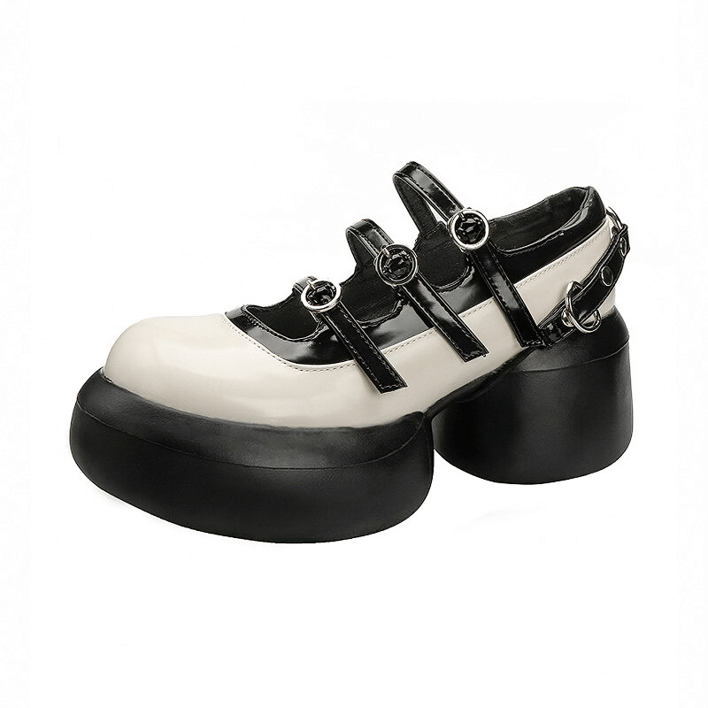 Big Toe Thick Bottom Mary Jane Shoes / Japanese Style Buckle Strap Leather Shoes for Women - HARD'N'HEAVY