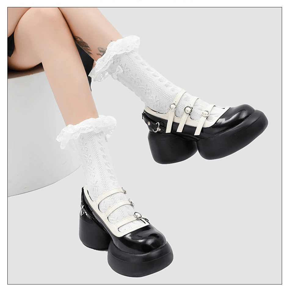 Big Toe Thick Bottom Mary Jane Shoes / Japanese Style Buckle Strap Leather Shoes for Women - HARD'N'HEAVY