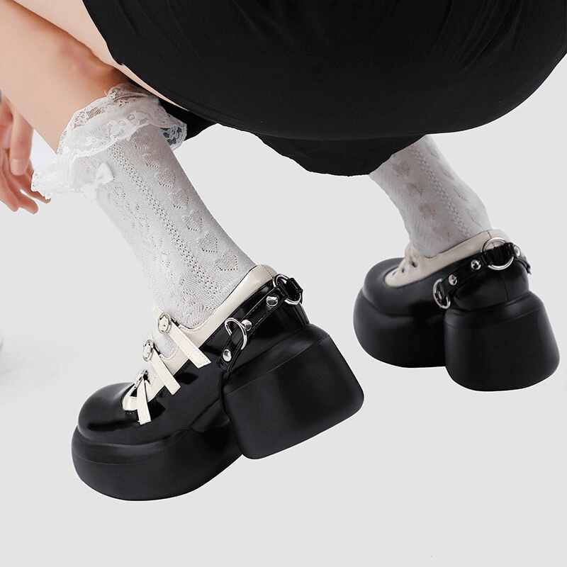 Big Toe Thick Bottom Mary Jane Shoes / Japanese Style Buckle Strap Leather Shoes for Women - HARD'N'HEAVY