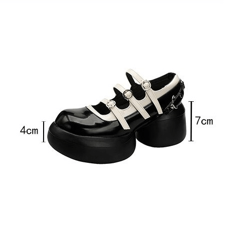 Big Toe Thick Bottom Mary Jane Shoes / Japanese Style Buckle Strap Leather Shoes for Women - HARD'N'HEAVY