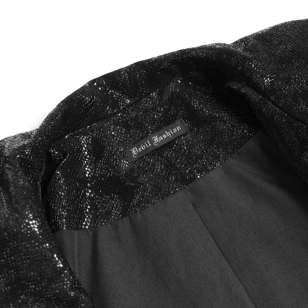 Biker Black Jacket with Buckles and Leather Details