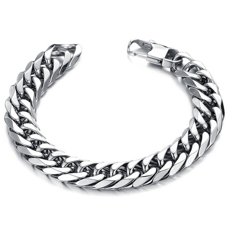 Biker Bracelet for Men and Women / Stainless Steel Chain Bangle in Rock Style - HARD'N'HEAVY