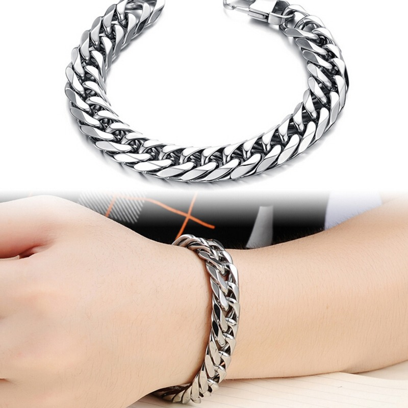 Biker Bracelet for Men and Women / Stainless Steel Chain Bangle in Rock Style - HARD'N'HEAVY