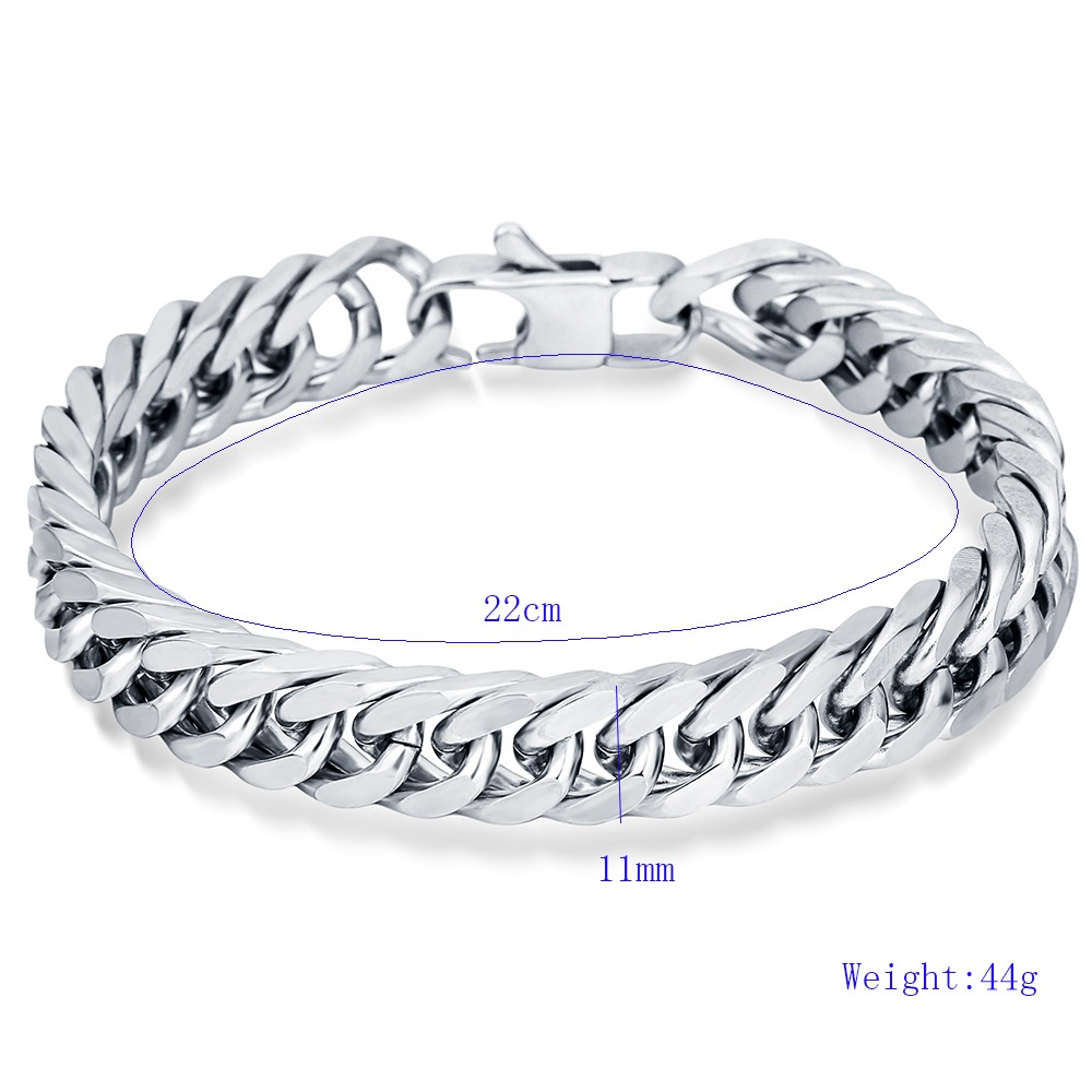 Biker Bracelet for Men and Women / Stainless Steel Chain Bangle in Rock Style - HARD'N'HEAVY